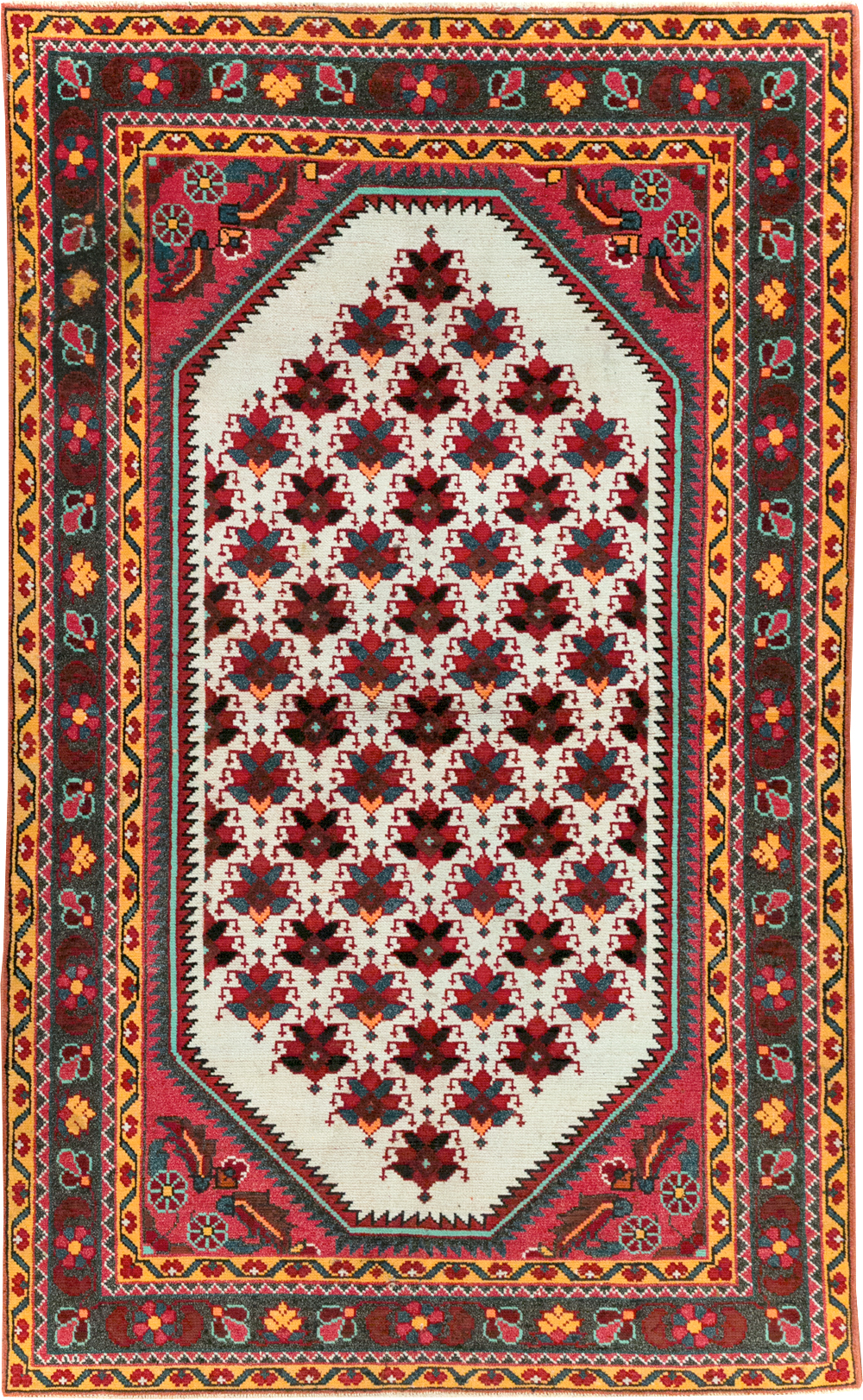 Vintage Persian Malayer Throw Rug, No.29360 - Galerie Shabab