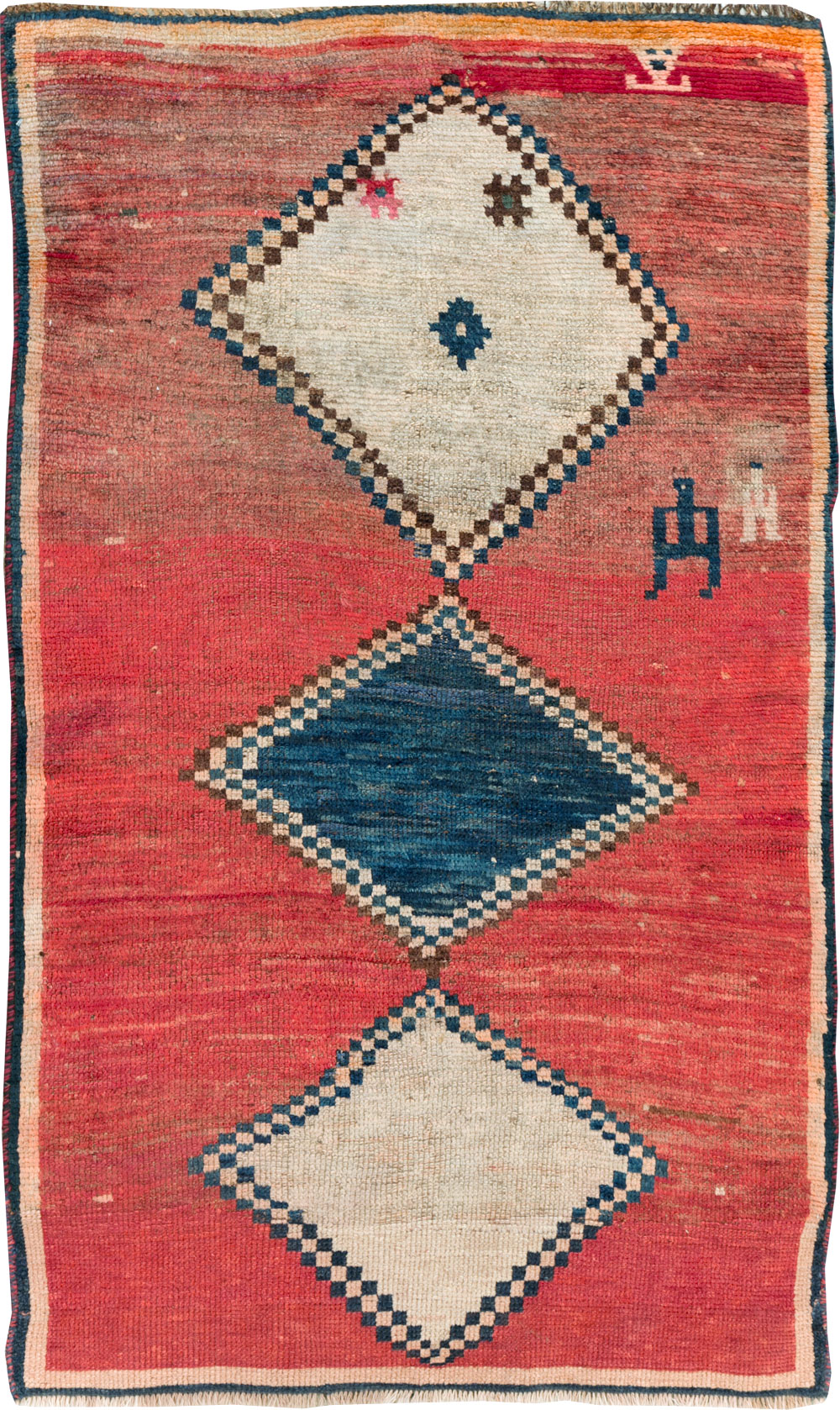 Antique Persian Gabbeh Throw Rug, No.29372 - Galerie Shabab