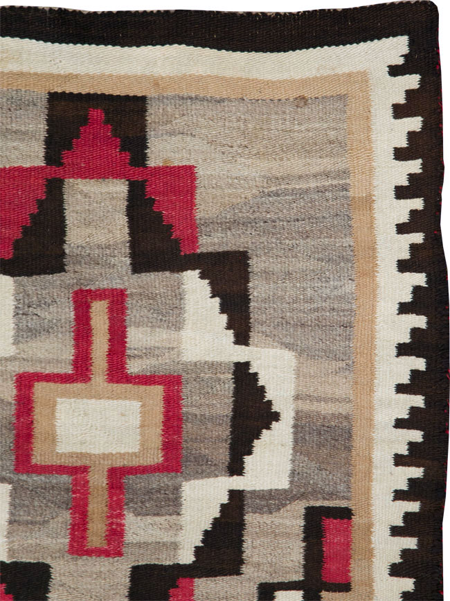 Vintage American Navajo Flatweave Rug, No.29377 - Galerie Shabab