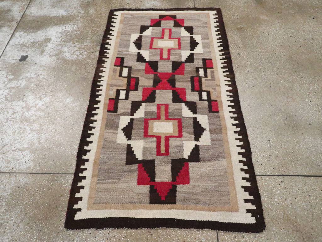 Vintage American Navajo Flatweave Rug, No.29377 - Galerie Shabab