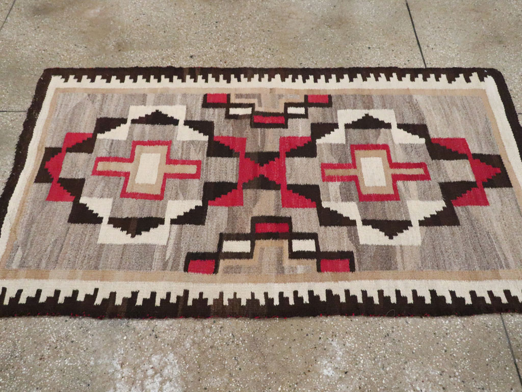 Vintage American Navajo Flatweave Rug, No.29377 - Galerie Shabab