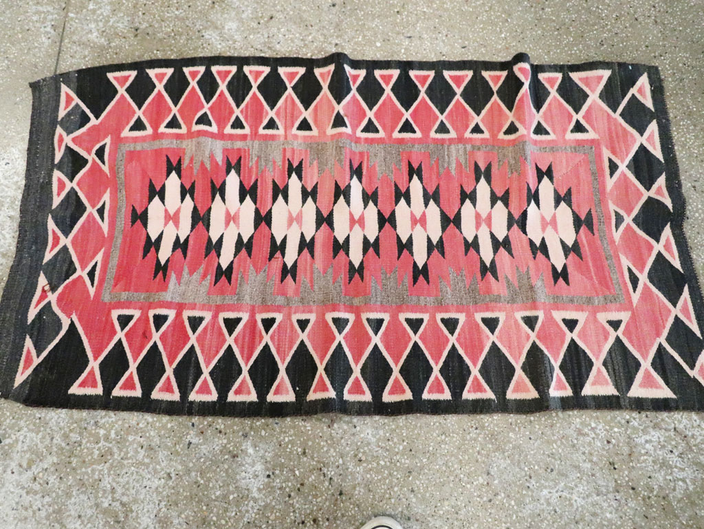 Vintage American Navajo Flatweave Rug, No.29378 - Galerie Shabab