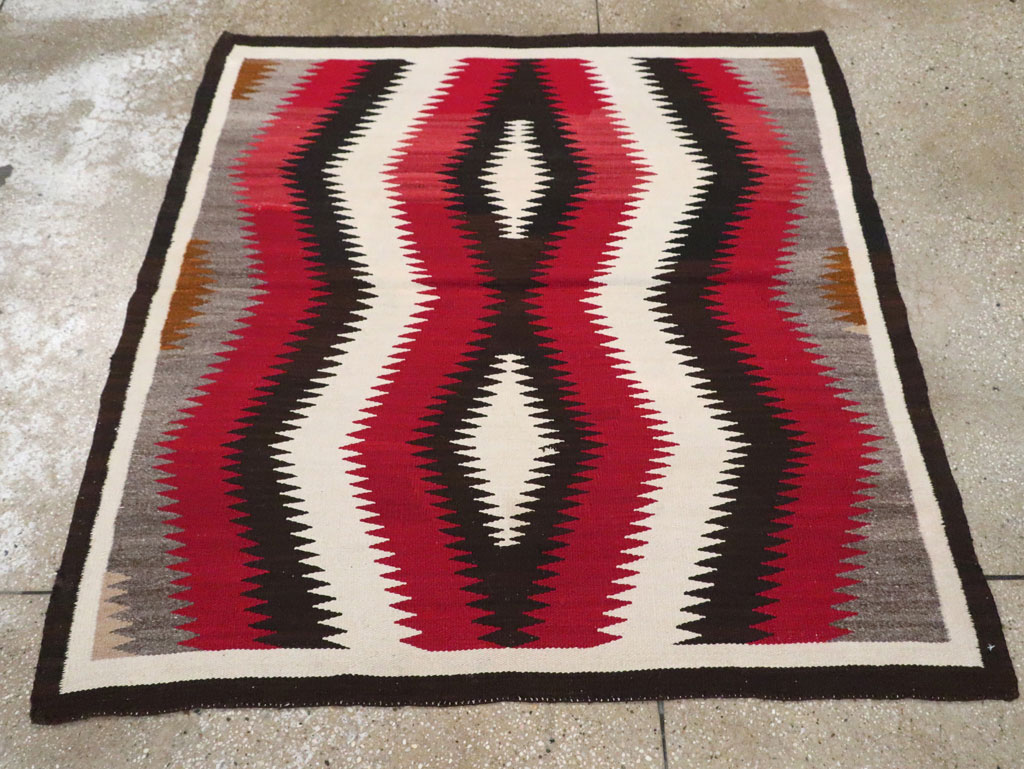 Vintage American Navajo Flatweave Rug, No.29387 - Galerie Shabab