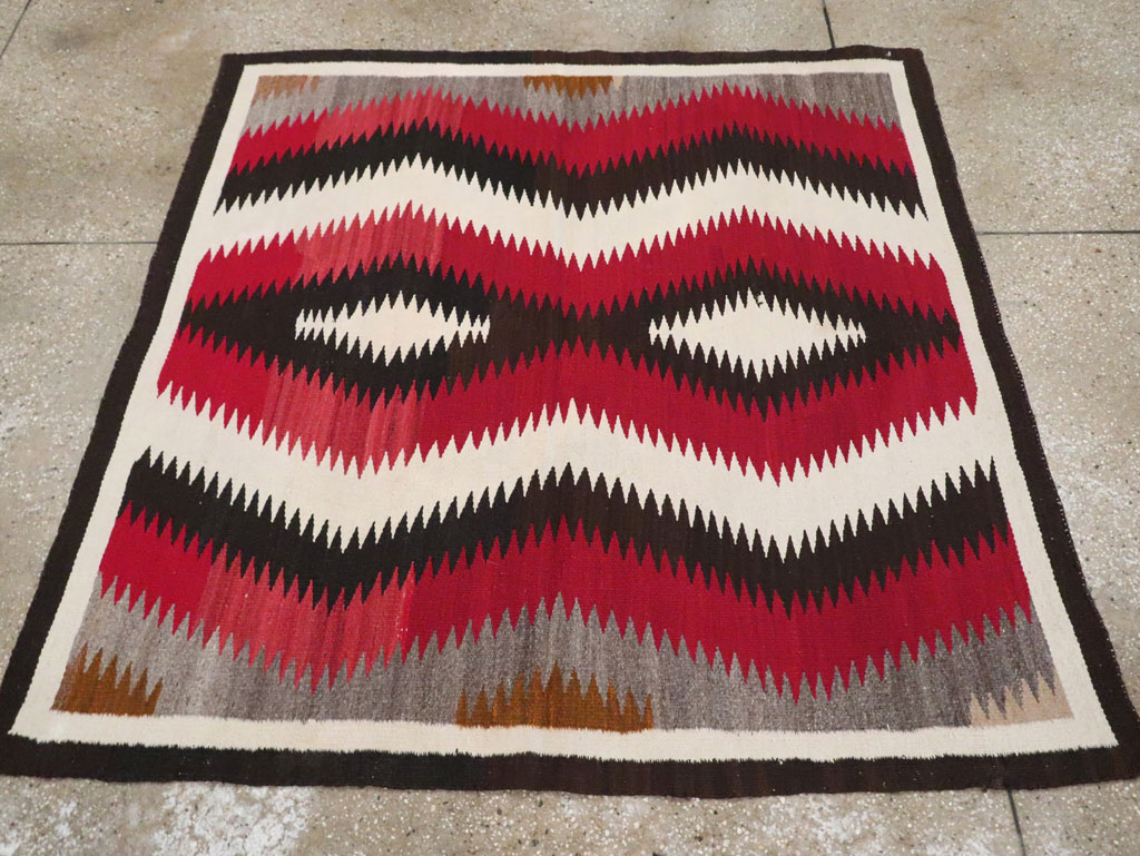 Vintage American Navajo Flatweave Rug, No.29387 - Galerie Shabab