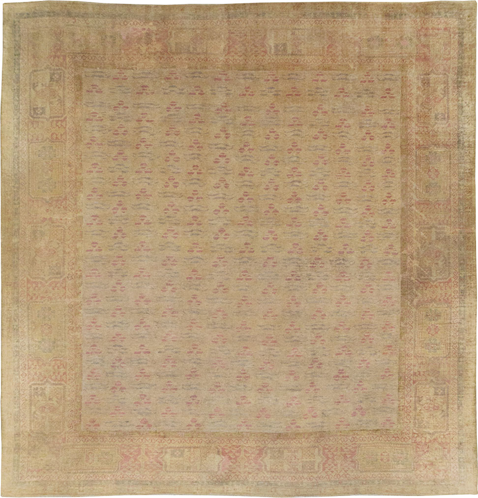 Antique Turkish Oushak Square Room Size Carpet, No.29405 - Galerie Shabab