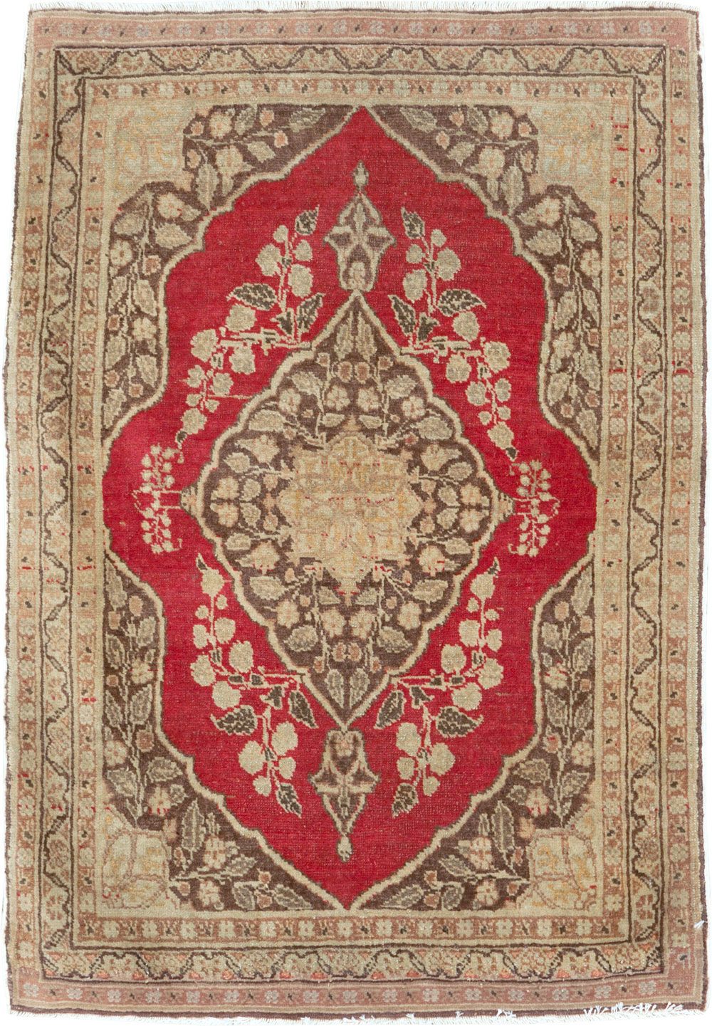 Antique Persian Tabriz Throw Rug, No.29406 - Galerie Shabab