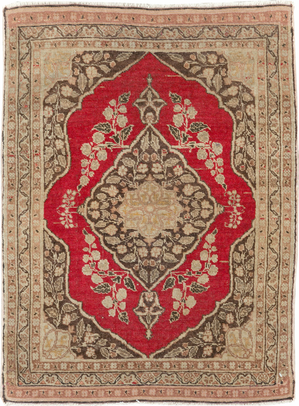 Antique Persian Tabriz Throw Rug, No.29407 - Galerie Shabab
