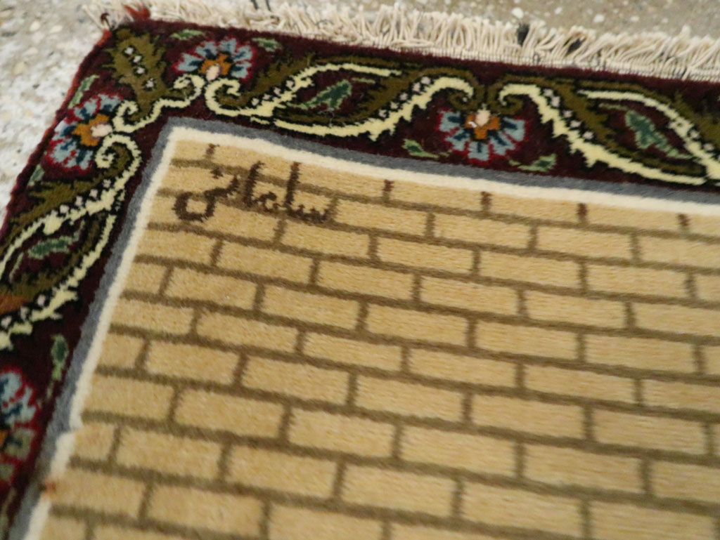 Vintage Persian Tabriz Pictorial Rug, No.29408 - Galerie Shabab