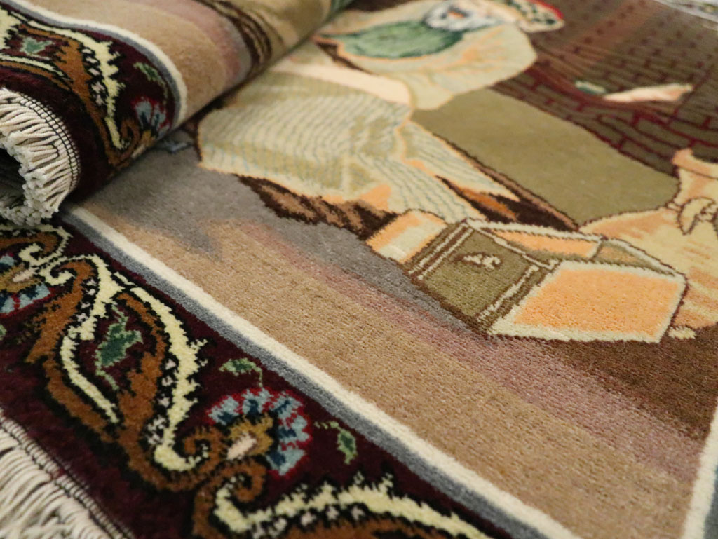 Vintage Persian Tabriz Pictorial Rug, No.29408 - Galerie Shabab