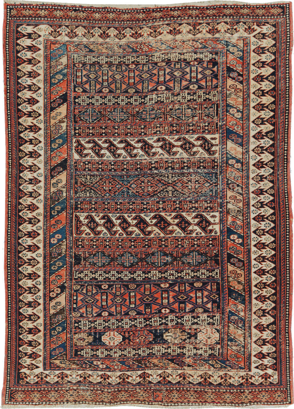 Antique Central Asian Soumak Accent Rug, No.29409 - Galerie Shabab