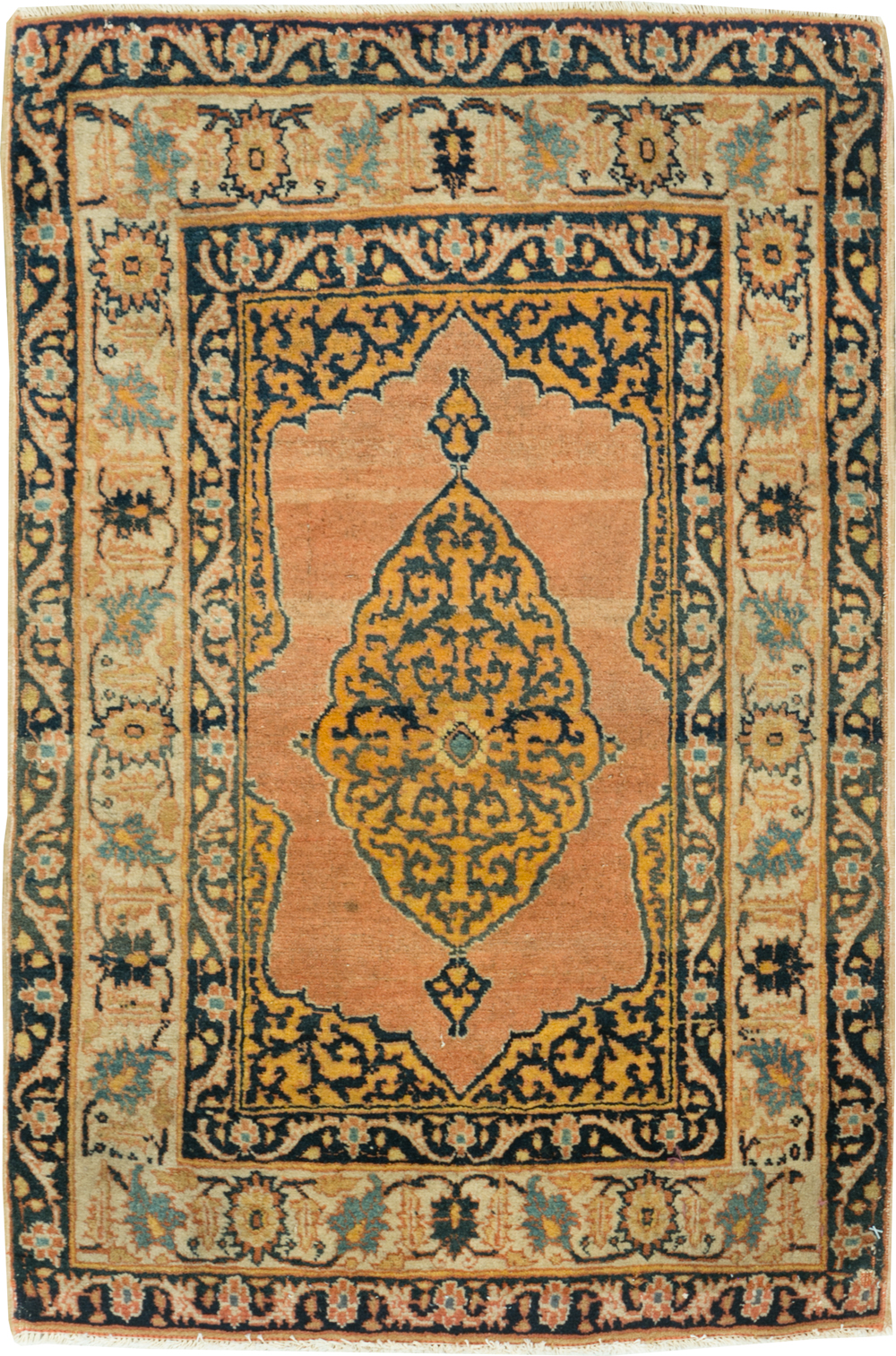 Antique Persian Tabriz Haji Jalili Throw Rug, No.29415 - Galerie Shabab