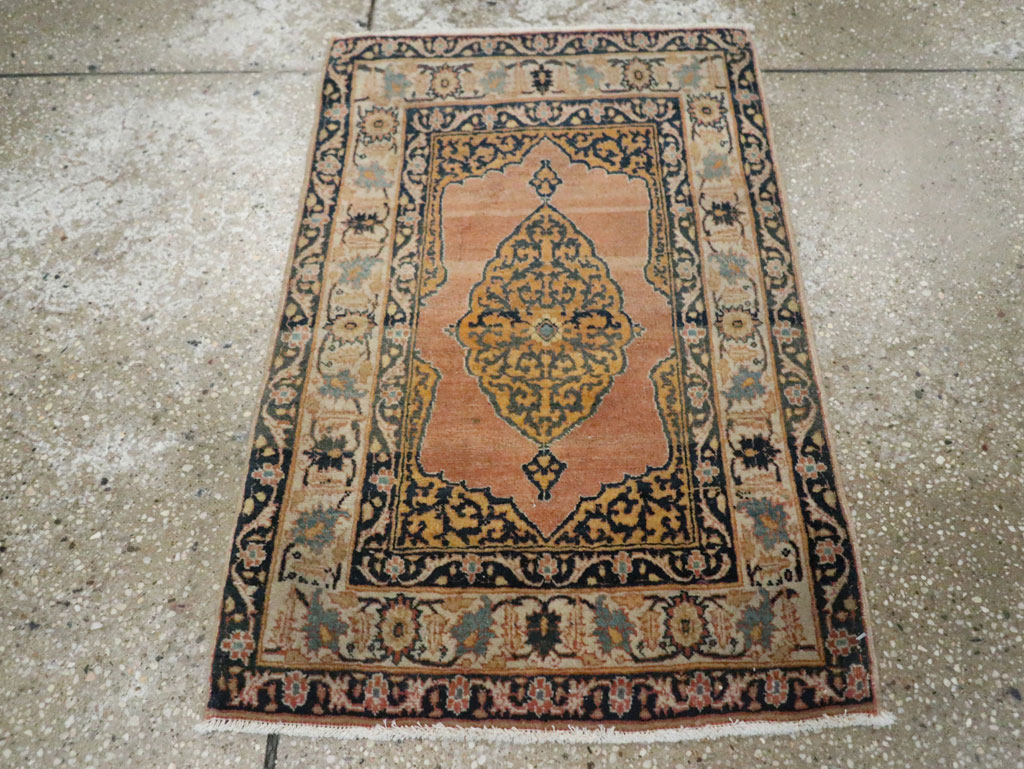 Antique Persian Tabriz Haji Jalili Throw Rug, No.29415 - Galerie Shabab
