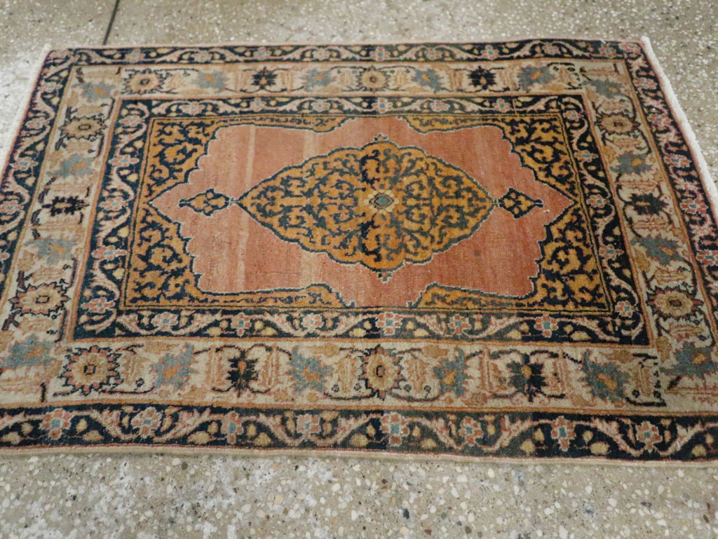 Antique Persian Tabriz Haji Jalili Throw Rug, No.29415 - Galerie Shabab