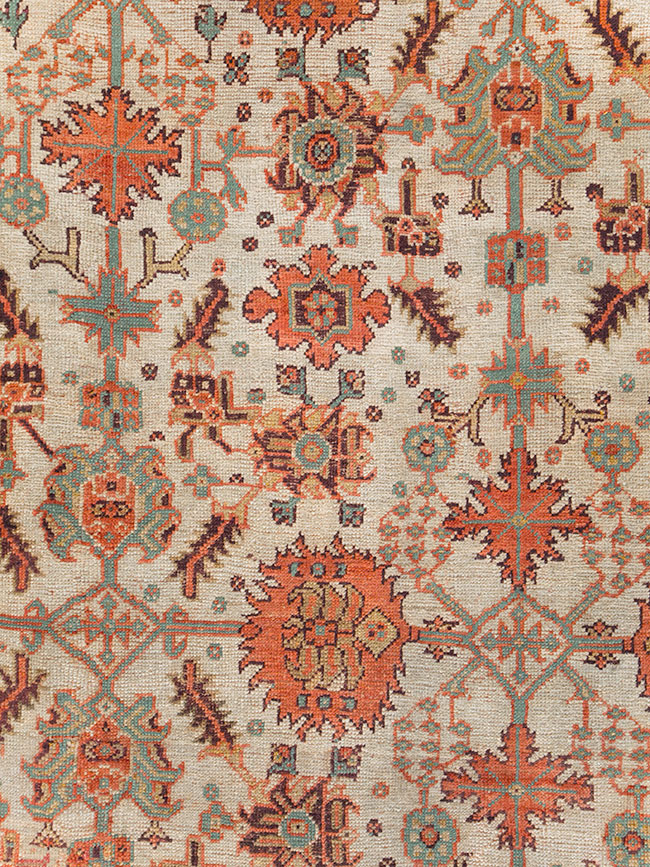 Antique Turkish Oushak Square Room Size Carpet, No.29423 - Galerie Shabab