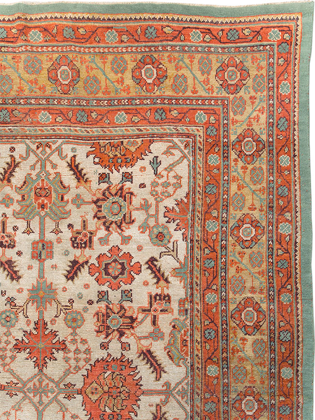 Antique Turkish Oushak Square Room Size Carpet, No.29423 - Galerie Shabab