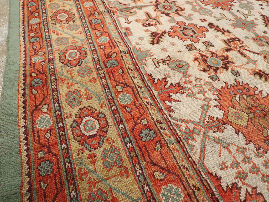 Antique Turkish Oushak Square Room Size Carpet, No.29423 - Galerie Shabab