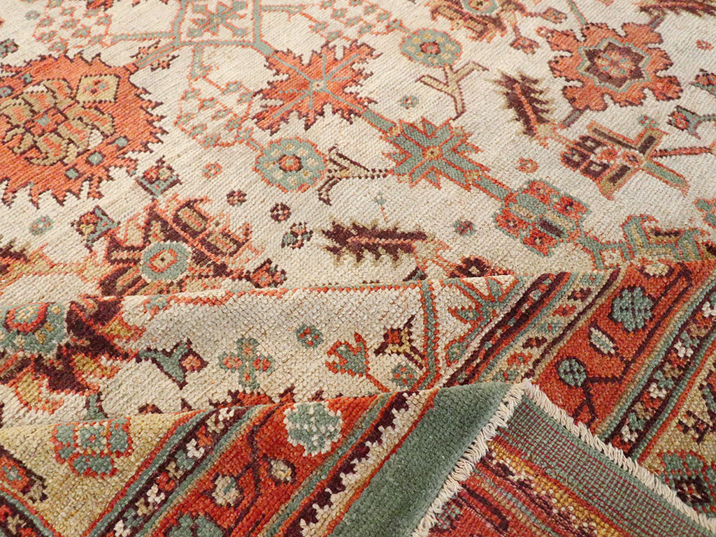 Antique Turkish Oushak Square Room Size Carpet, No.29423 - Galerie Shabab