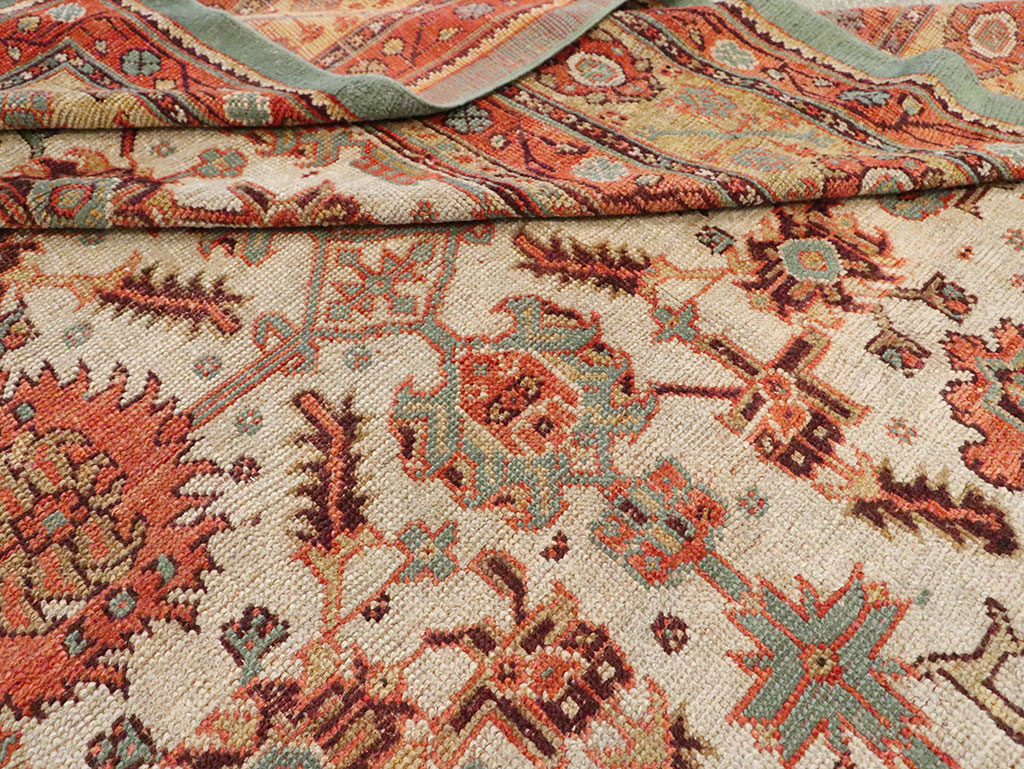 Antique Turkish Oushak Square Room Size Carpet, No.29423 - Galerie Shabab