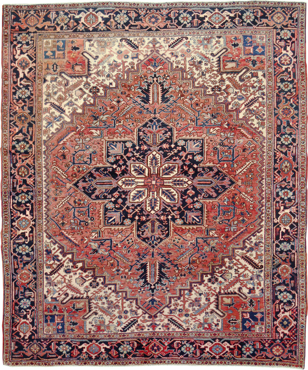 Vintage Persian Heriz Room Size Carpet, No.29431 - Galerie Shabab