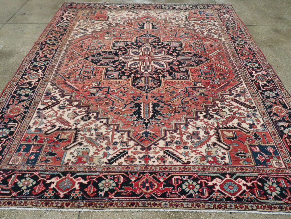 Vintage Persian Heriz Room Size Carpet, No.29431 - Galerie Shabab