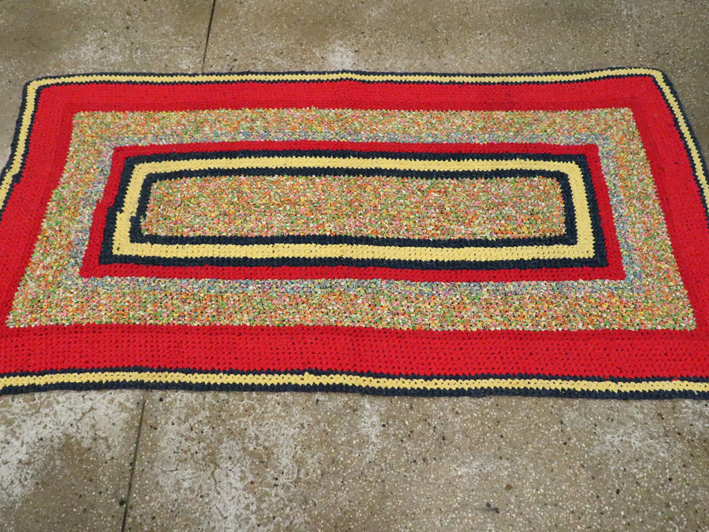 Vintage American Rag Rug, No.29435 - Galerie Shabab