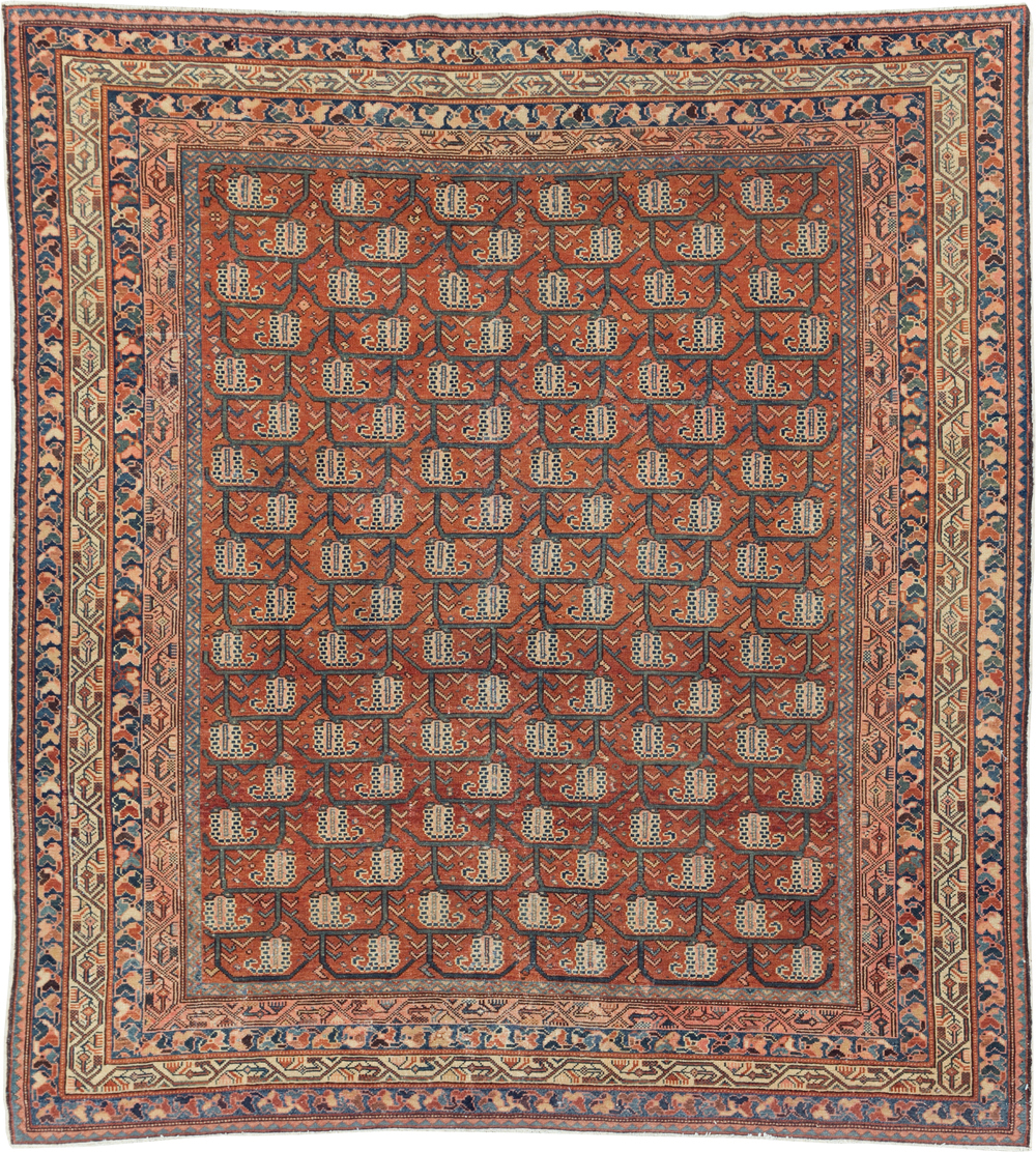 Antique Persian Malayer Square Accent Rug, No.29443 - Galerie Shabab