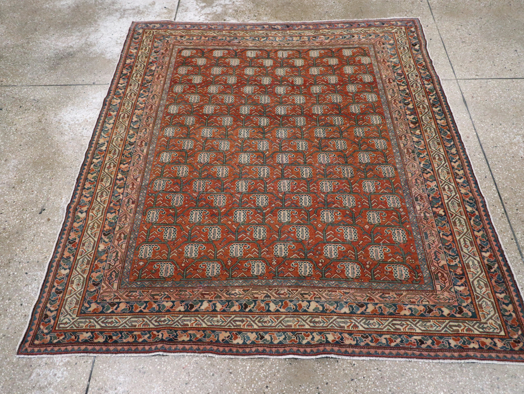 Antique Persian Malayer Square Accent Rug, No.29443 - Galerie Shabab