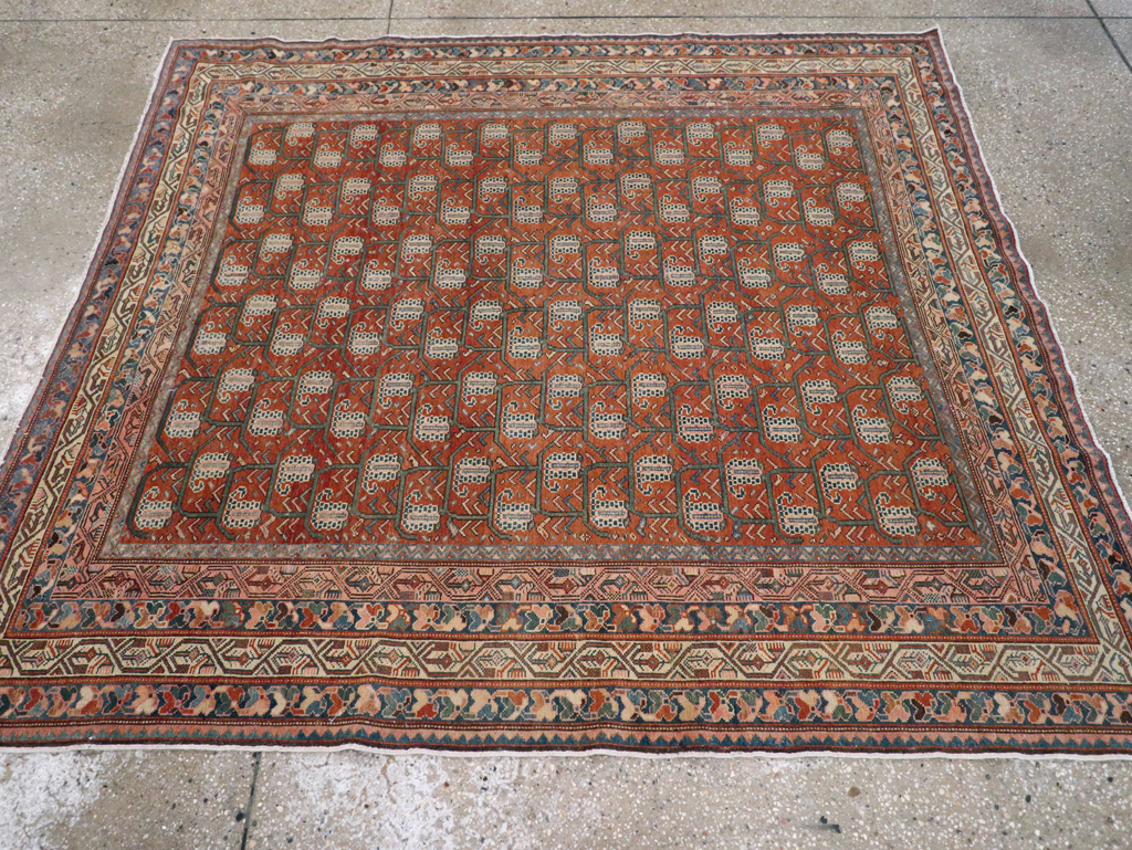 Antique Persian Malayer Square Accent Rug, No.29443 - Galerie Shabab