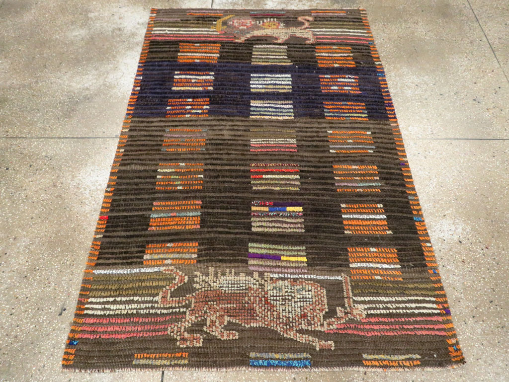 Vintage Persian Pictorial Gabbeh Rug, No.29448 - Galerie Shabab