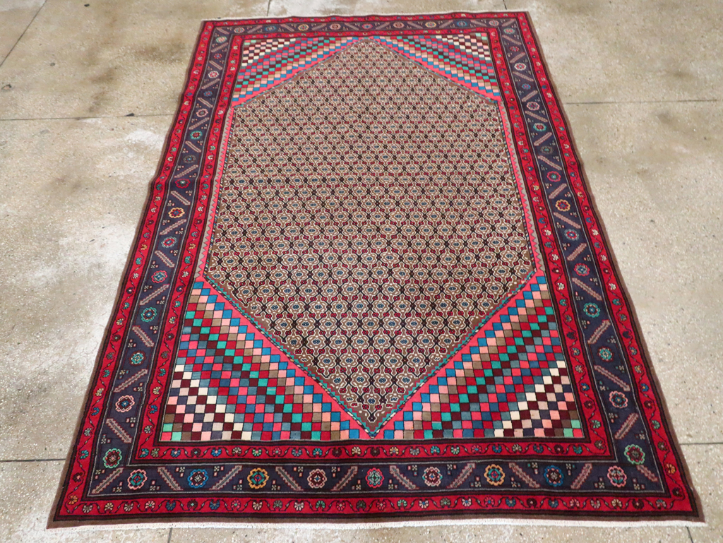 Vintage Persian Hamadan Accent Carpet, No.29449 - Galerie Shabab