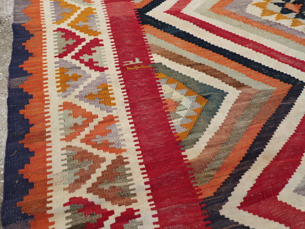 Vintage Persian Flatweave Kilim Accent Rug, No.29453 - Galerie Shabab