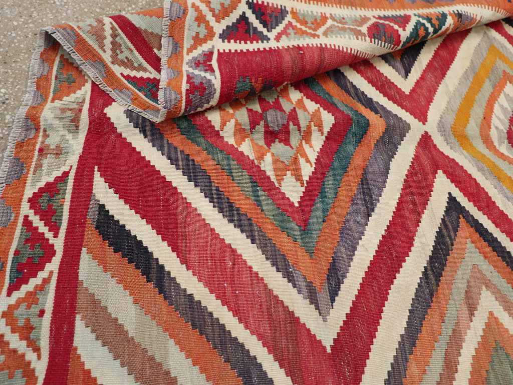 Vintage Persian Flatweave Kilim Accent Rug, No.29453 - Galerie Shabab