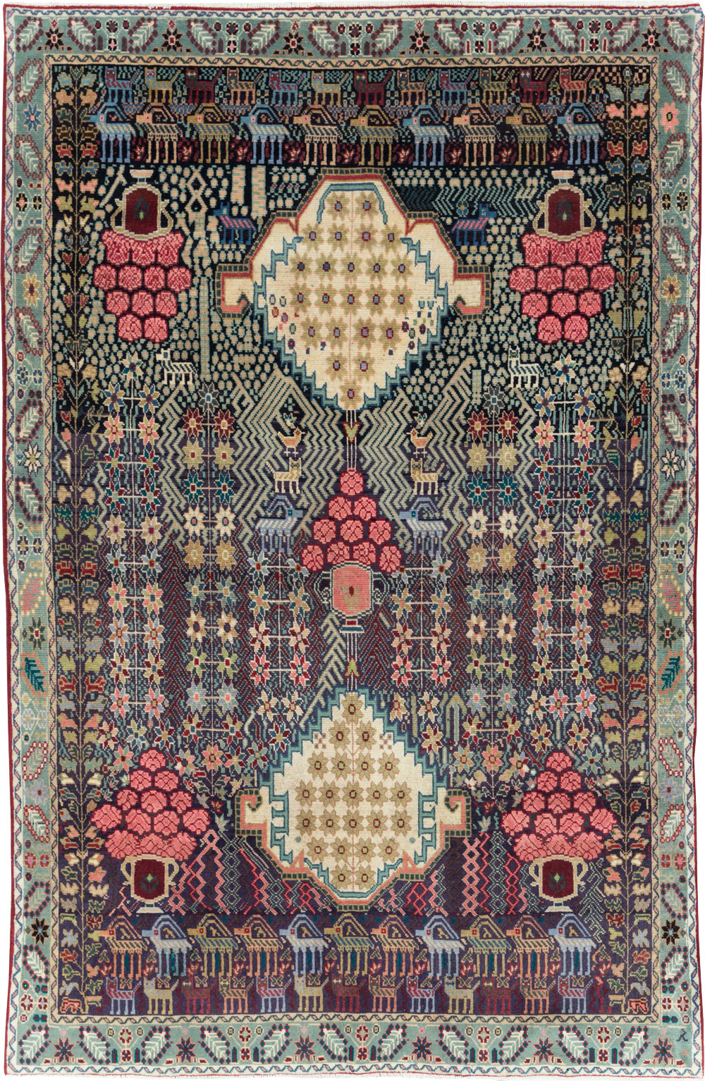 Vintage Persian Kurd Accent Rug, No.29457 - Galerie Shabab