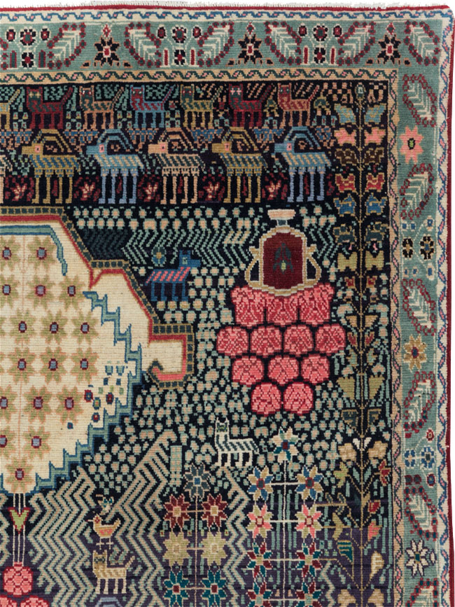 Vintage Persian Kurd Accent Rug, No.29457 - Galerie Shabab