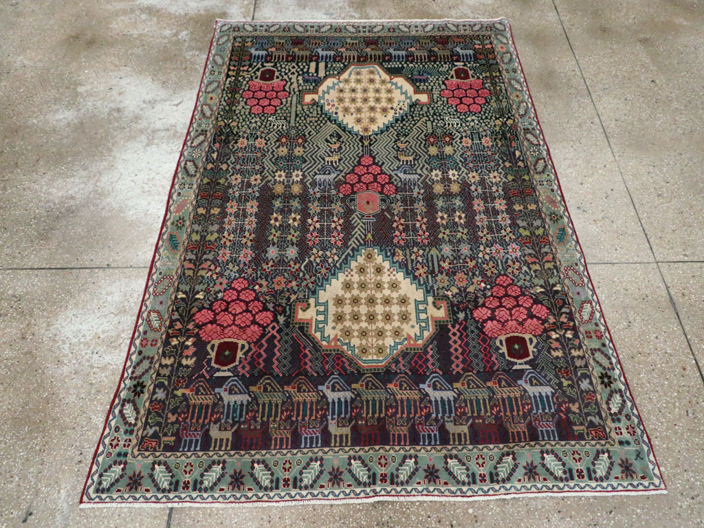 Vintage Persian Kurd Accent Rug, No.29457 - Galerie Shabab