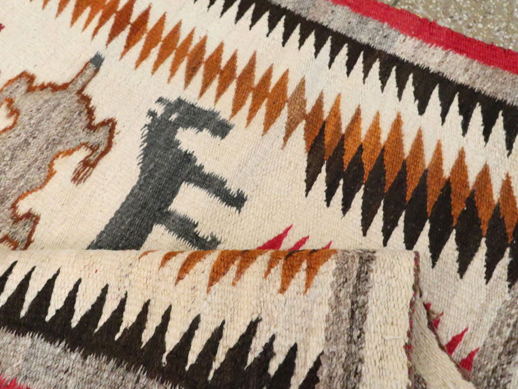 Vintage American Navajo Flatweave Pictorial Rug, No.29466 - Galerie Shabab