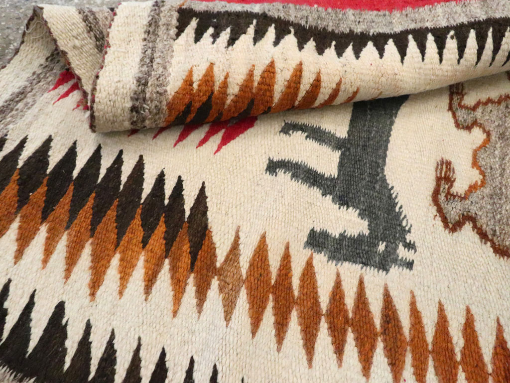 Vintage American Navajo Flatweave Pictorial Rug, No.29466 - Galerie Shabab