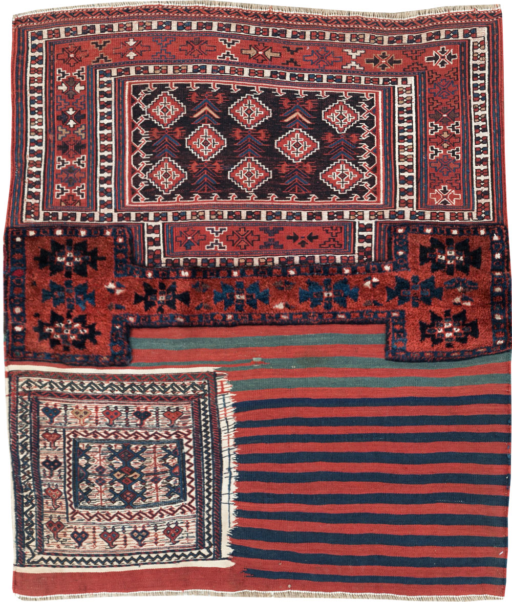 Vintage Persian Chaharmahal Bakhtiari Tacheh Flatweave Kilim , No.29473 - Galerie Shabab