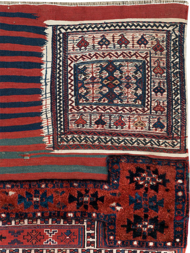 Vintage Persian Chaharmahal Bakhtiari Tacheh Flatweave Kilim , No.29473 - Galerie Shabab