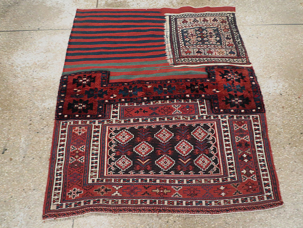 Vintage Persian Chaharmahal Bakhtiari Tacheh Flatweave Kilim , No.29473 - Galerie Shabab