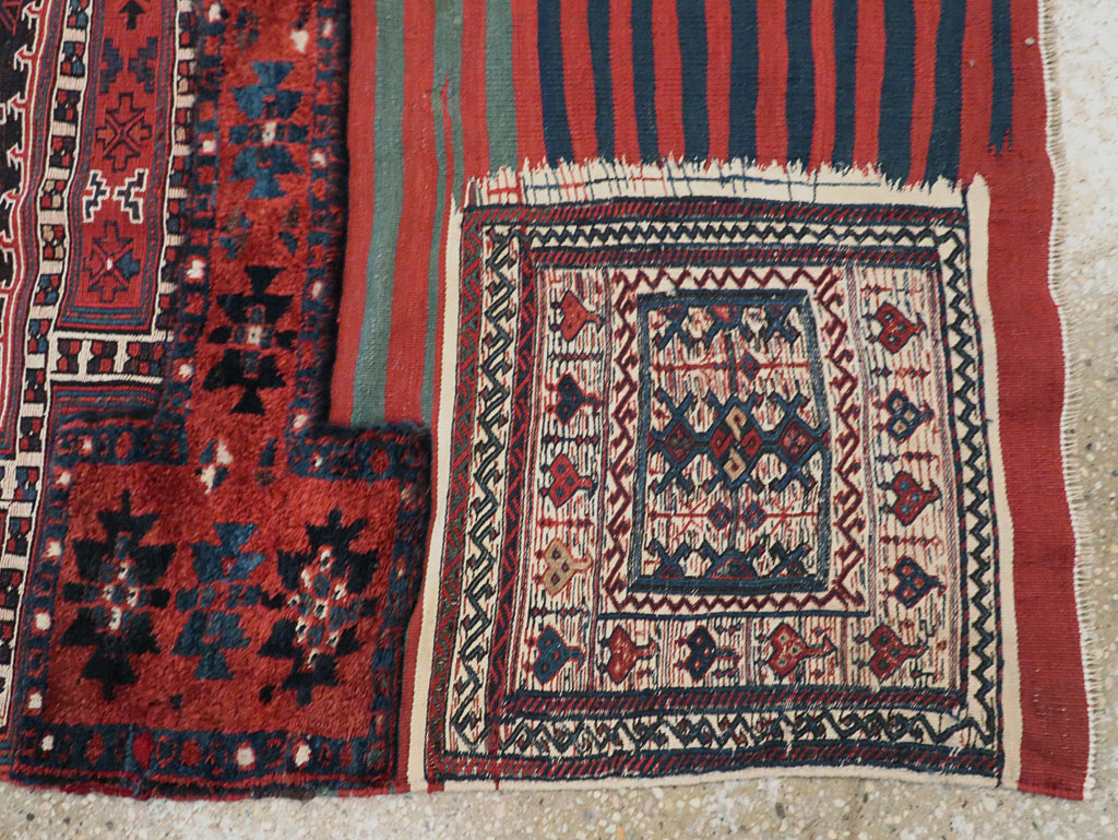 Vintage Persian Chaharmahal Bakhtiari Tacheh Flatweave Kilim , No.29473 - Galerie Shabab