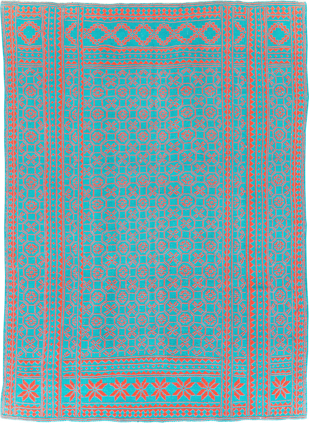 Vintage Persian Flatweave Kilim Room Size Carpet, No.29507 - Galerie Shabab