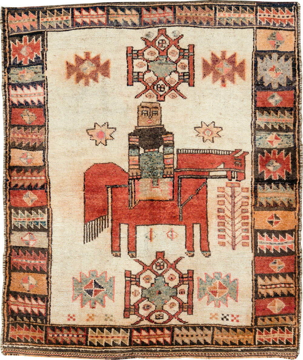 Vintage Persian Pictorial Bakhtiari Rug, No.29508 - Galerie Shabab