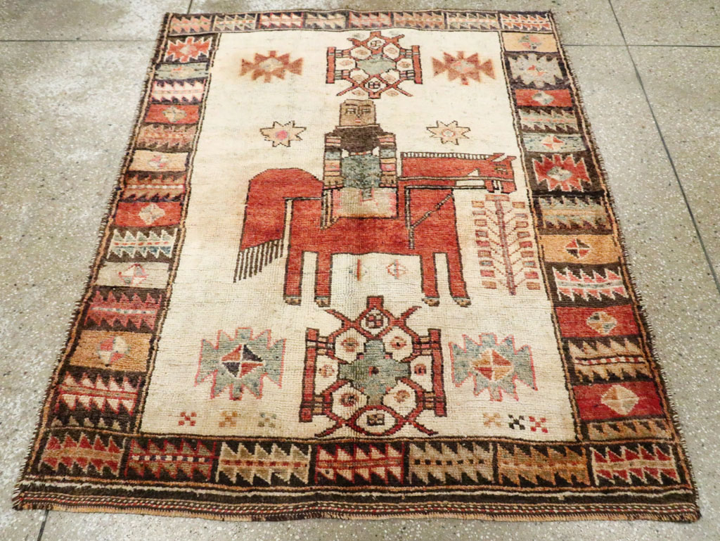 Vintage Persian Pictorial Bakhtiari Rug, No.29508 - Galerie Shabab
