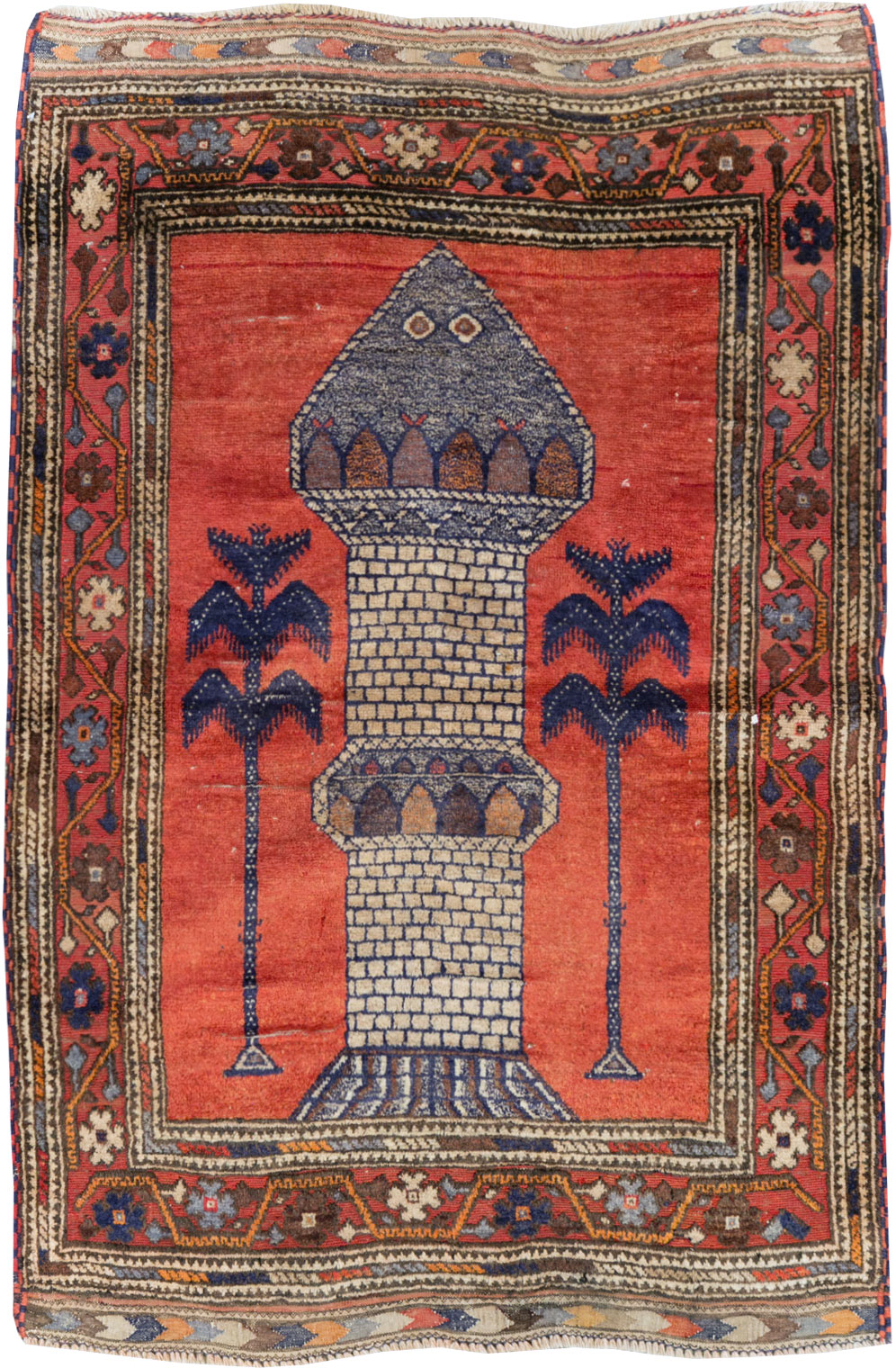 Vintage Central Asian Baluch Throw Rug, No.29517 - Galerie Shabab