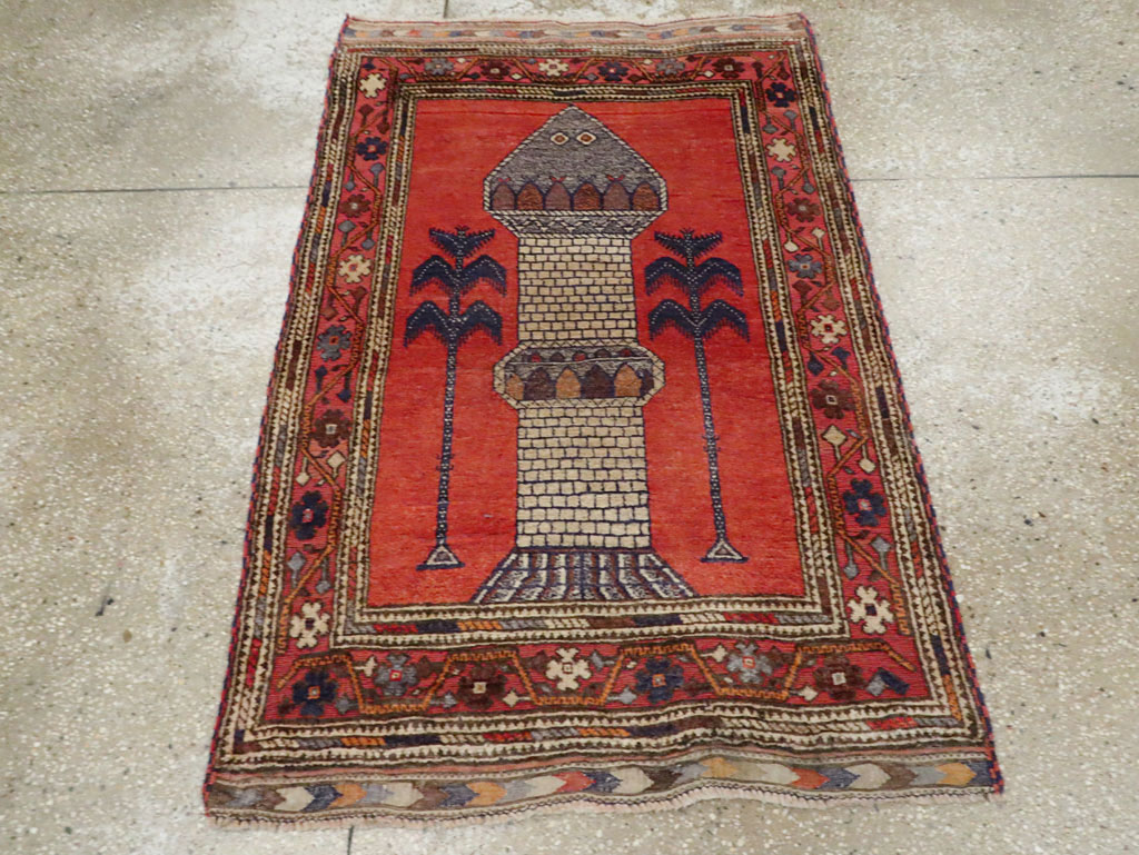 Vintage Central Asian Baluch Throw Rug, No.29517 - Galerie Shabab