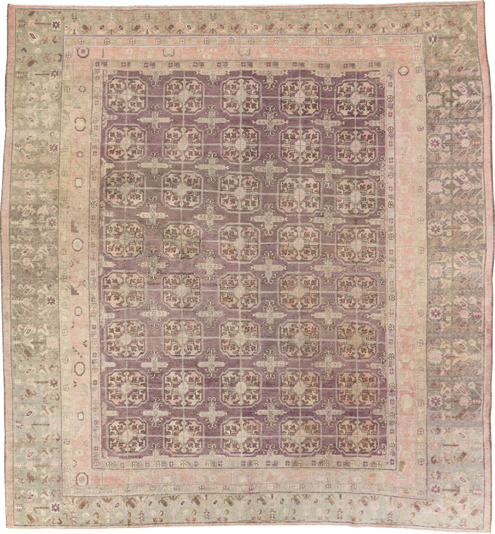 Antique Khotan Square Carpet, No.29521 - Galerie Shabab