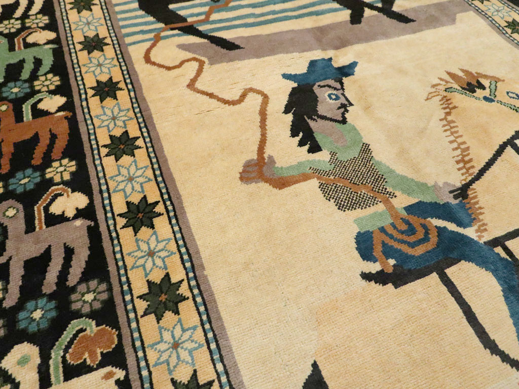 Contemporary Turkish Pictorial Accent Rug, No.29522 - Galerie Shabab