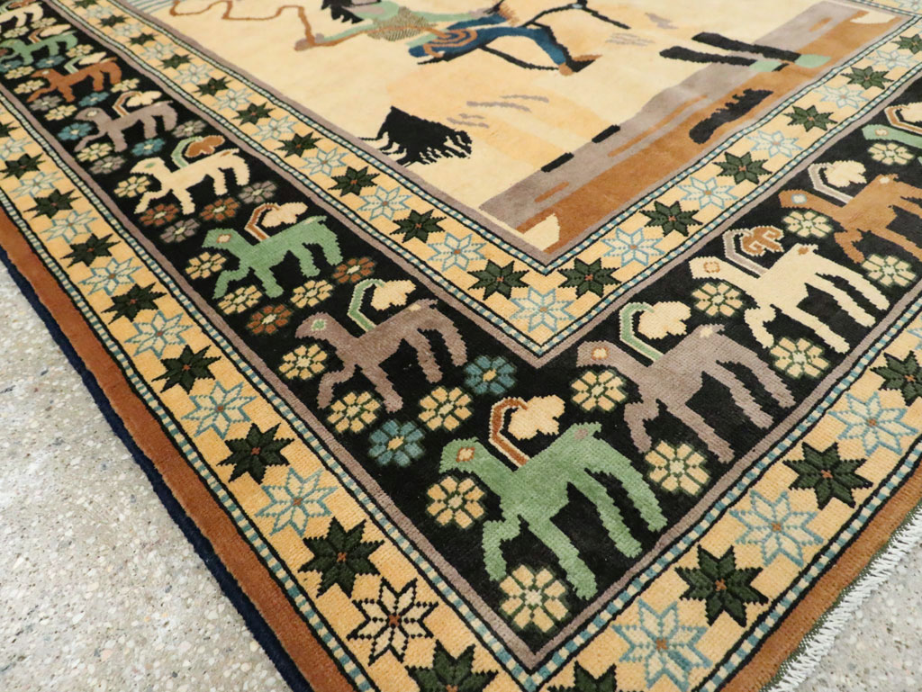 Contemporary Turkish Pictorial Accent Rug, No.29522 - Galerie Shabab