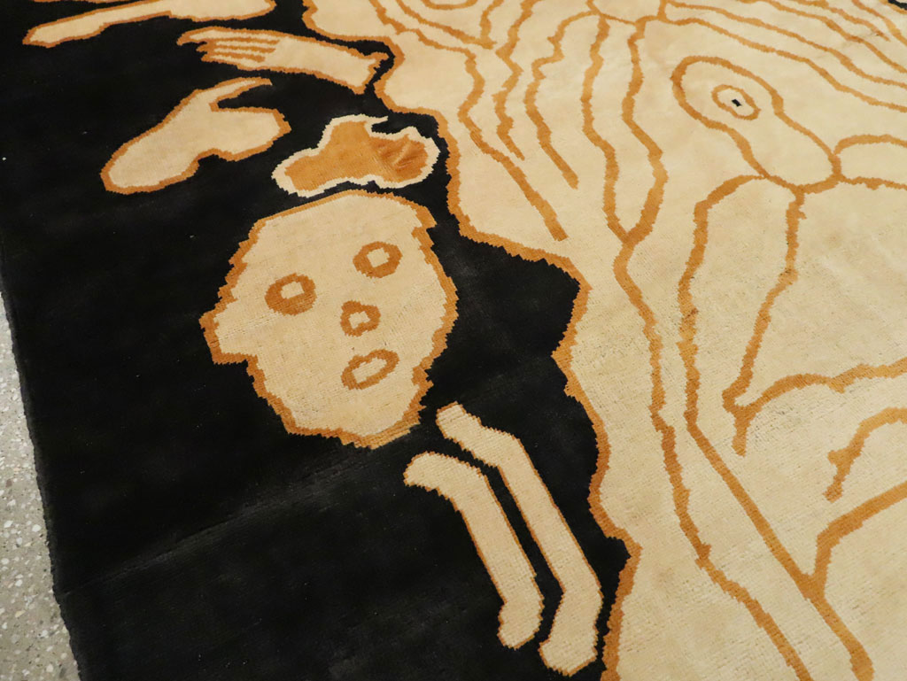 Tibetan Inspired Modern Buddhist Tantric Skeleton Ritual Rug, No.29523 - Galerie Shabab
